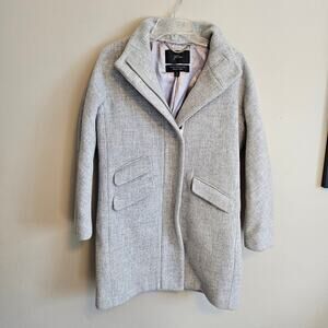 J. Crew Cocoon Coat in Italian Stadium-Cloth Wool Blend Gray 4 Petite